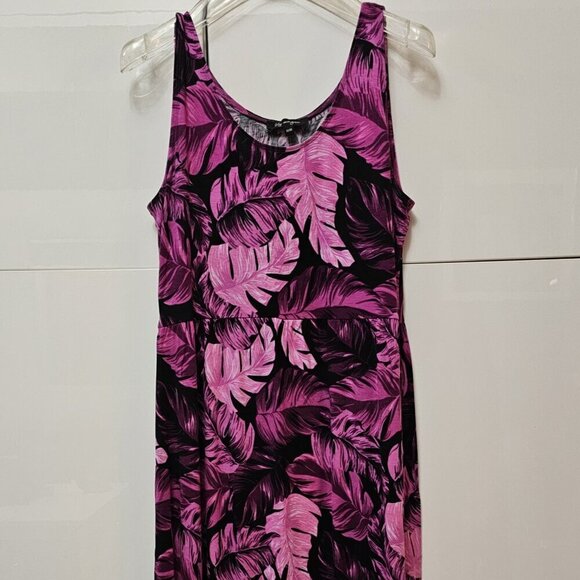 Lily Morgan Pink/Black Sleeveless Hawaiian Fauna Print Rayon Maxi Dress - Picture 4 of 10